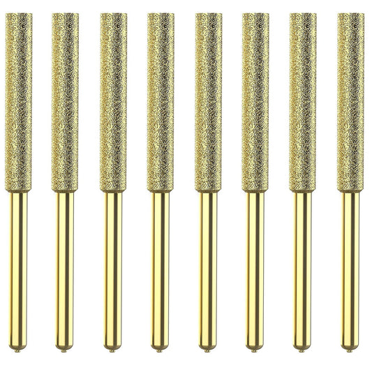 8Pcs Titanium Plated Diamond Bits High Hardness Chainsaw Files for Electric Chainsaw Sharpener - 4mm