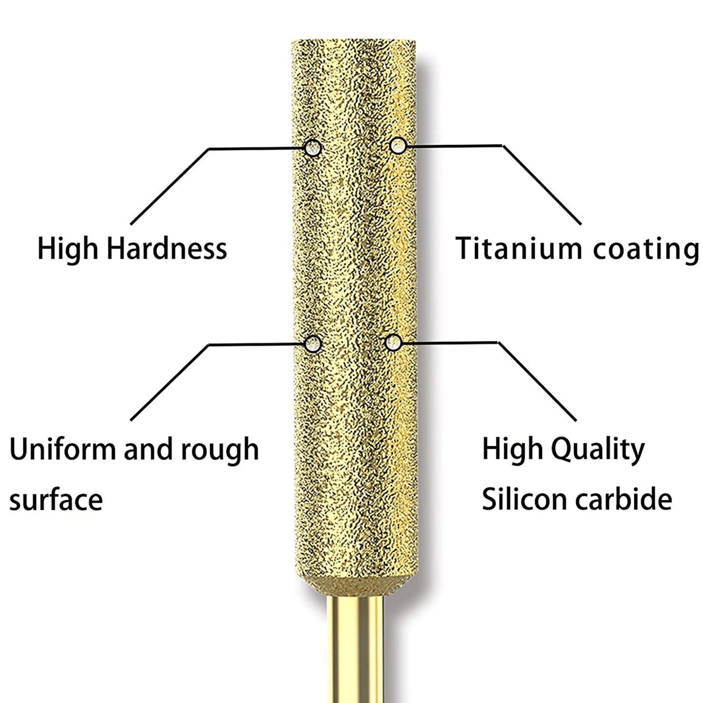 8Pcs Titanium Plated Diamond Bits High Hardness Chainsaw Files for Electric Chainsaw Sharpener - 4mm