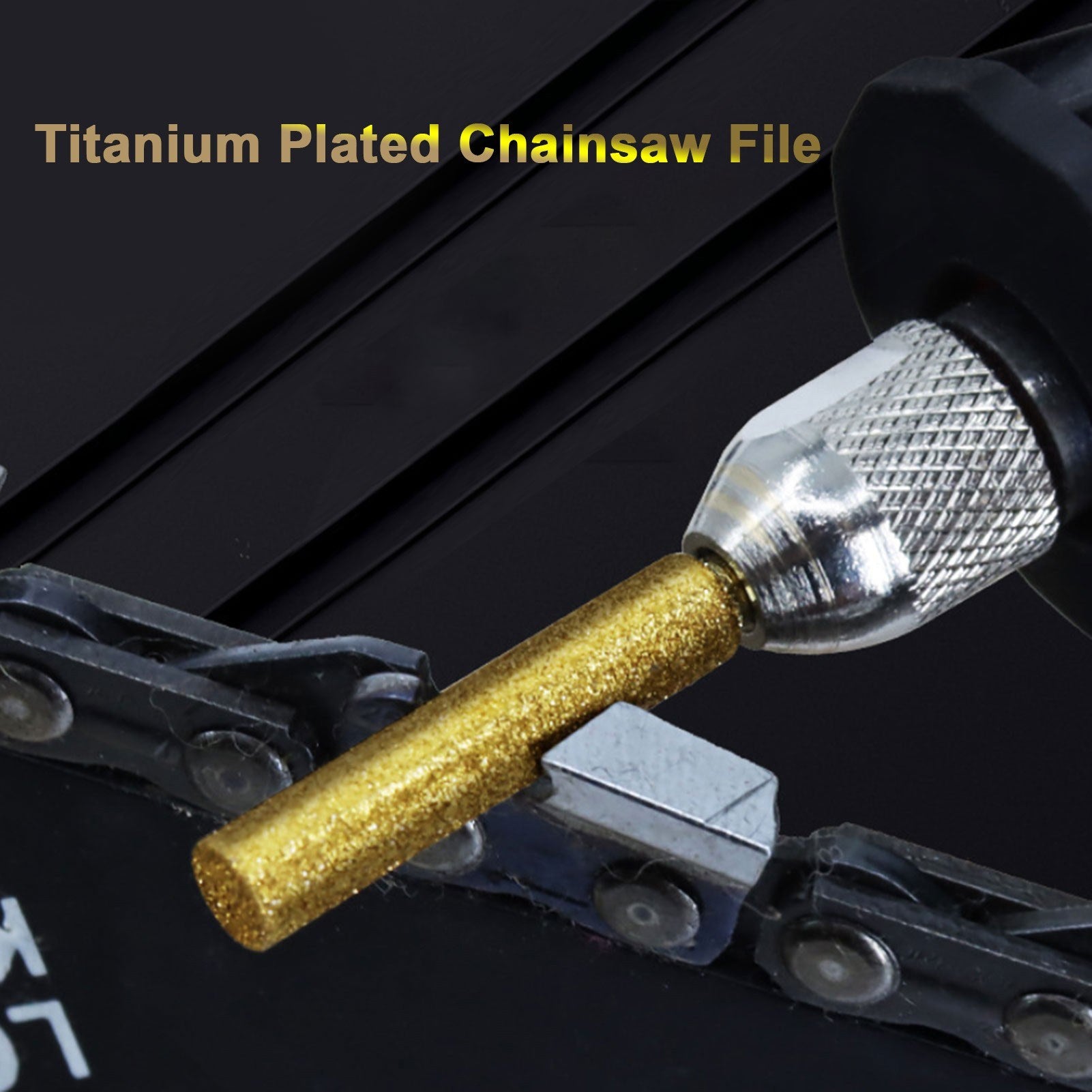 8Pcs Titanium Plated Diamond Bits High Hardness Chainsaw Files for Electric Chainsaw Sharpener - 4mm
