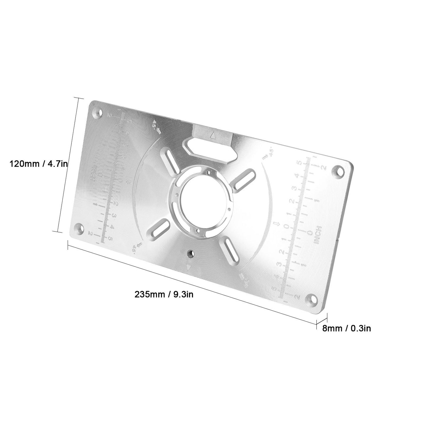 Aluminum Router Table Insert Plate with 4 Rings for Popular Trimmers Routers DIY Woodworking - Red