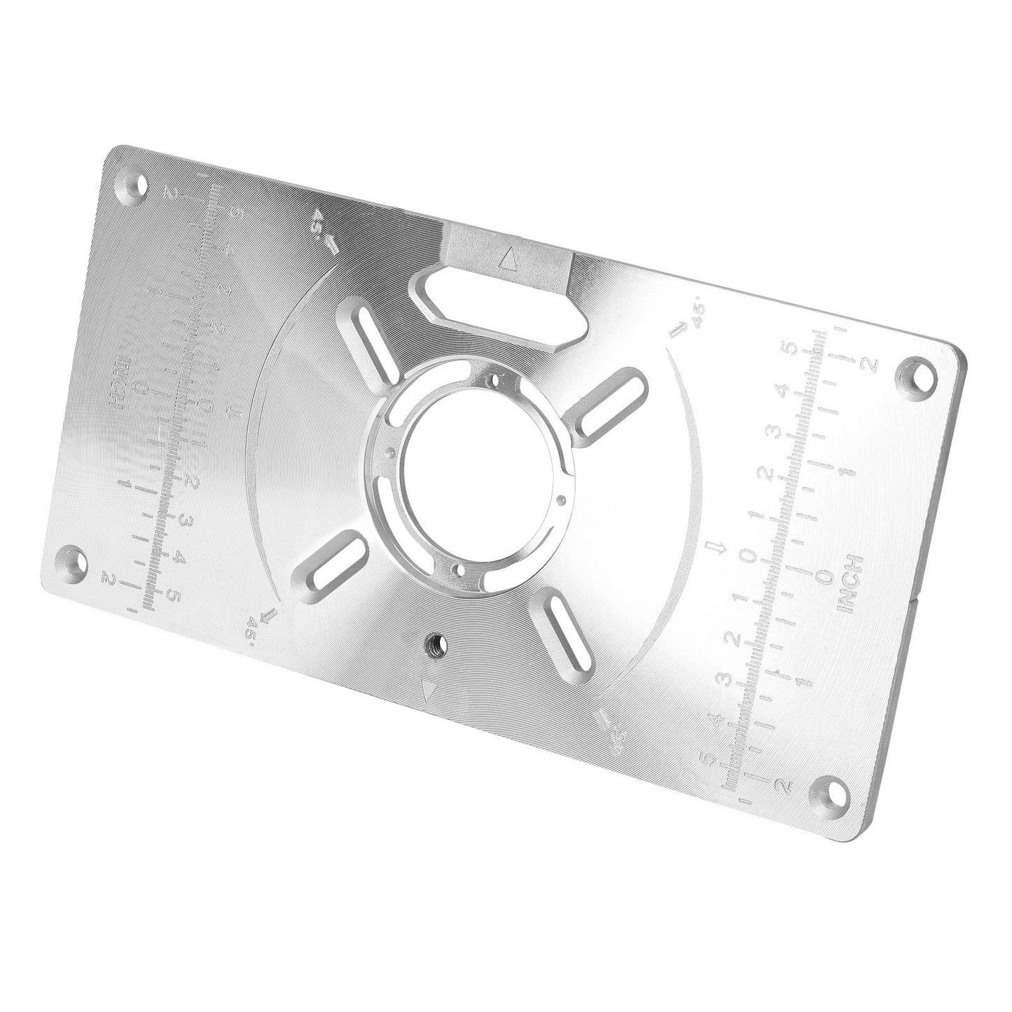 Aluminum Router Table Insert Plate with 4 Rings for Popular Trimmers Routers DIY Woodworking - Red