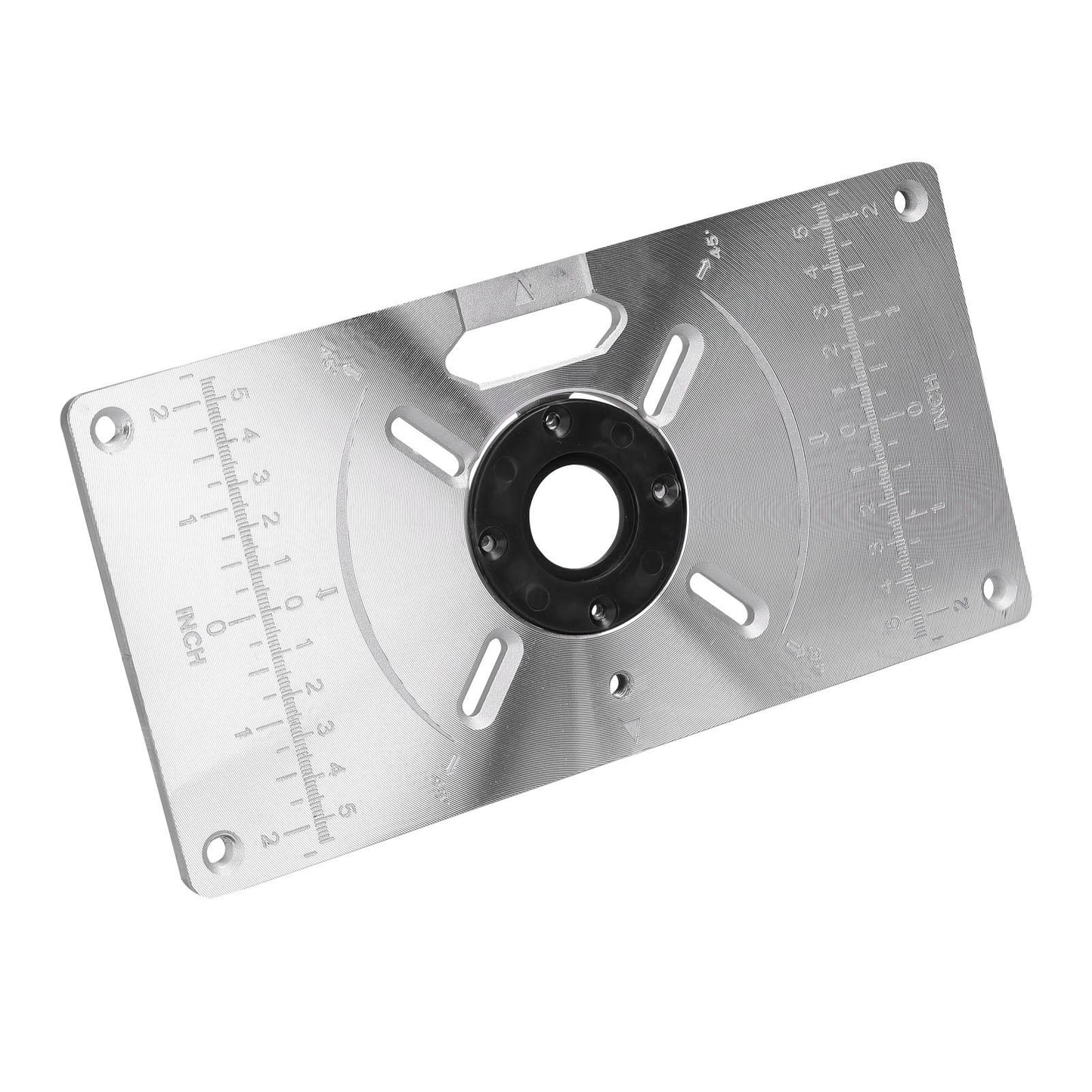 Aluminum Router Table Insert Plate with 4 Rings for Popular Trimmers Routers DIY Woodworking - Red