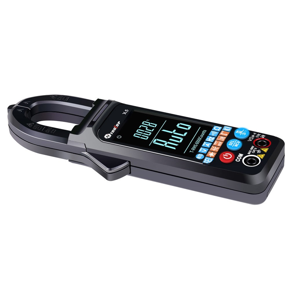 TOOLTOP X5 Digital Clamp Meter Auto Ranging AC Current and AC/DC Voltage Tester with Backlight, NCV Detection