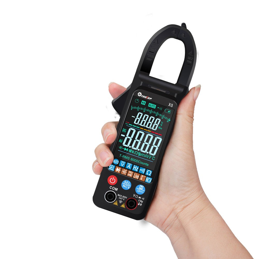 TOOLTOP X5 Digital Clamp Meter Auto Ranging AC Current and AC/DC Voltage Tester with Backlight, NCV Detection