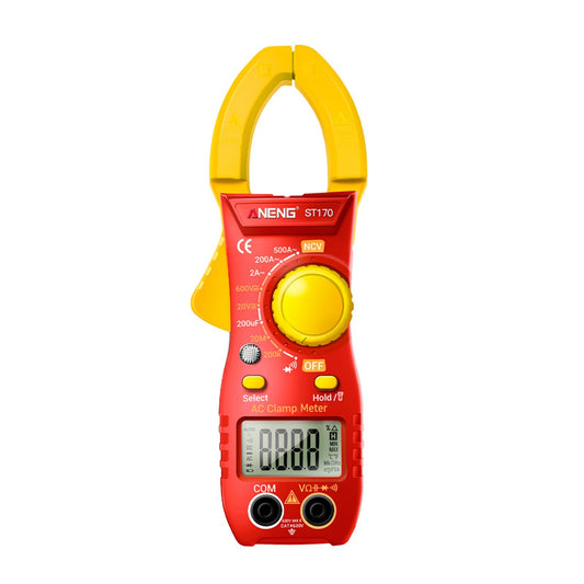 Aneng ST170 Digital Clamp Meter Multimeter 1999 Counts AC DC Smart Clamp Meter, Auto-ranging Measure Resistance - Red/Yellow
