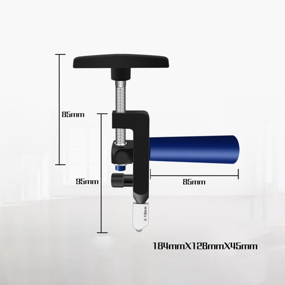 Glass Cutter Tool Kit Glass Breaking Plier Multifunctional Tile Opener Ceramic Cutting Tool - Black