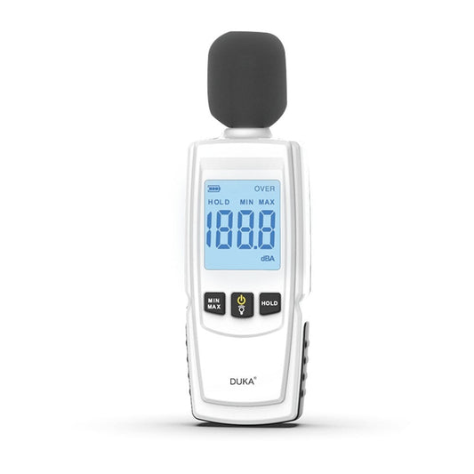 DUKA Sound Level Meter Digital Decibel Meter Range 30-130dBA Hand-held Sound Noise Meter with Backlight Alarm