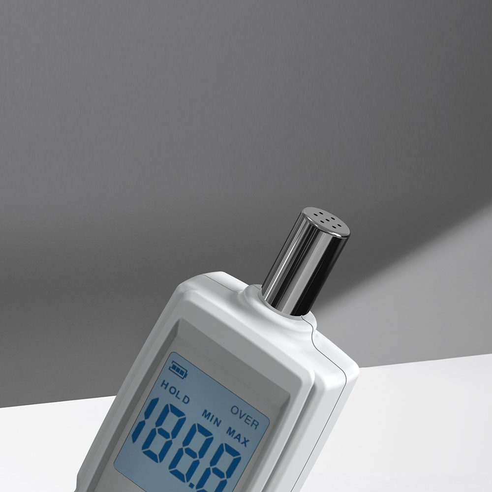 DUKA Sound Level Meter Digital Decibel Meter Range 30-130dBA Hand-held Sound Noise Meter with Backlight Alarm