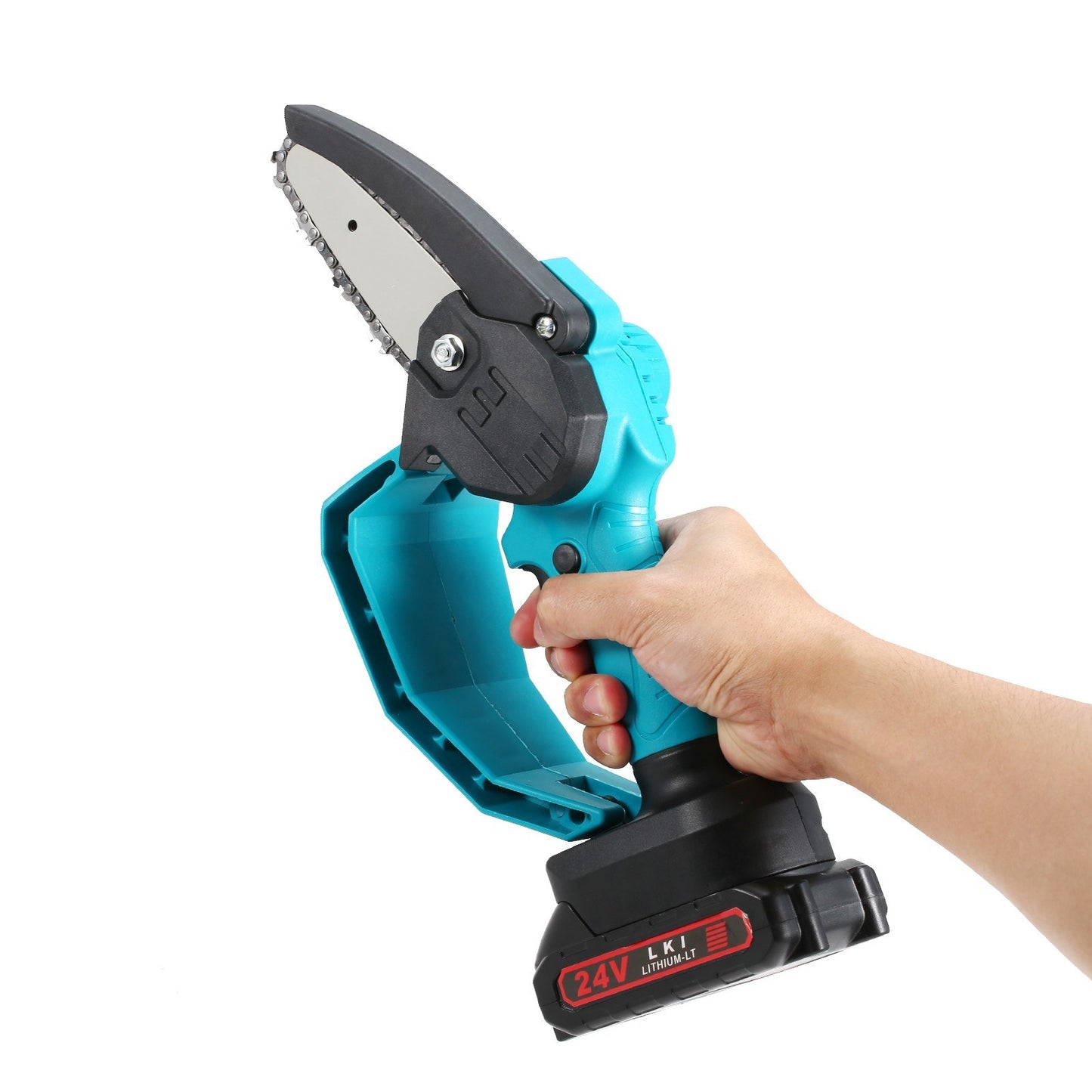 24V Battery Powered Chainsaw 4-inch Mini Electric Cordless Pruning Saw for Garden Orchard Branch Clip