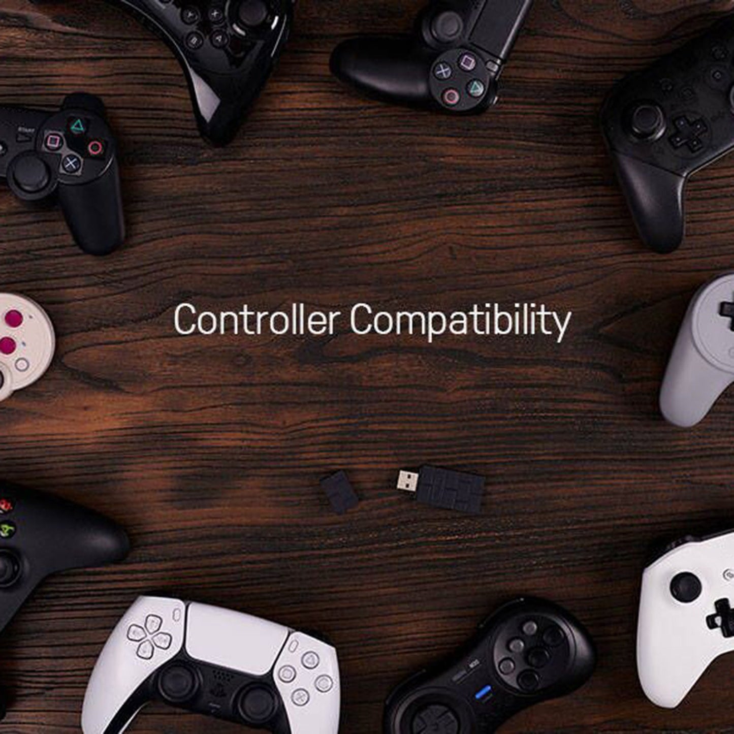 8BITDO USB Wireless Receiver Adapter for PS4 PS5 Switch Pro Controllers - Black