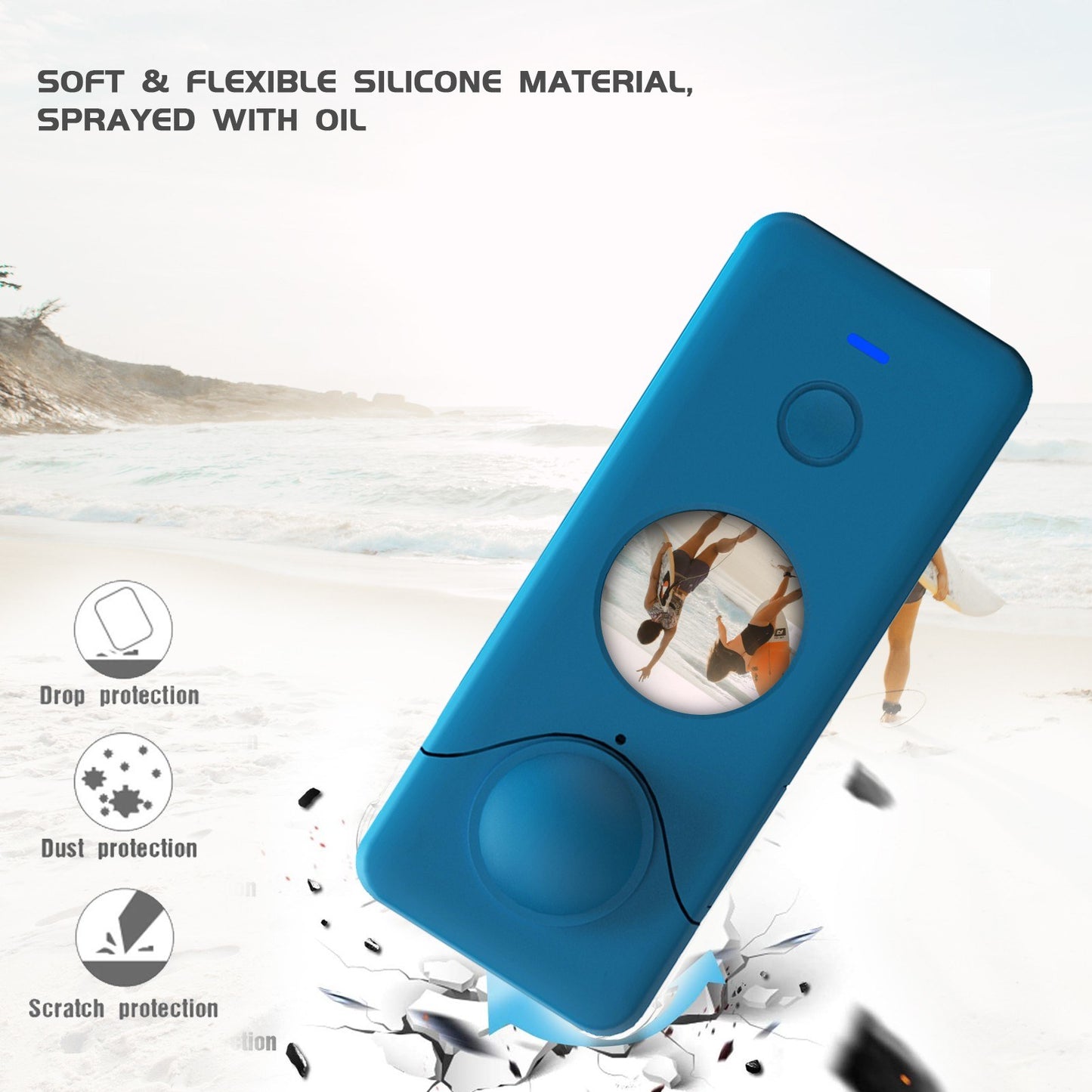 Silicone Sleeve Case for Insta360 ONE X2 Action Camera Accessory - Blue