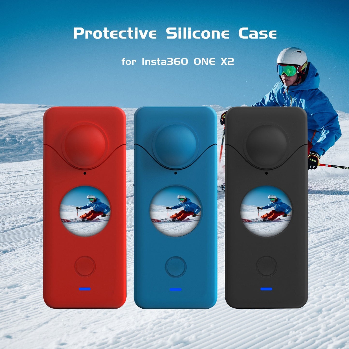 Silicone Sleeve Case for Insta360 ONE X2 Action Camera Accessory - Blue