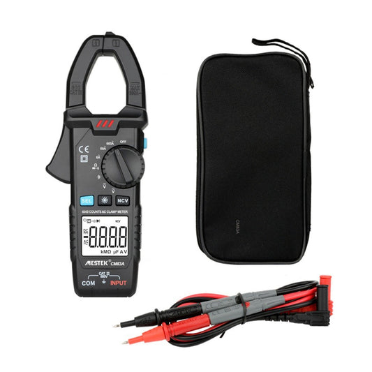 MESTEK Digital Clamp Meter 600A AC Current 600V AC/DC Voltage Capacitance Measurement Tester Multimeter Measurement Tool - CM83A Manual Range