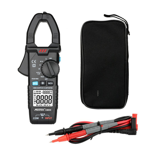 MESTEK Digital Clamp Meter 600A AC Current 600V AC/DC Voltage Capacitance Measurement Tester Multimeter Measurement Tool - CM83B Auto Range