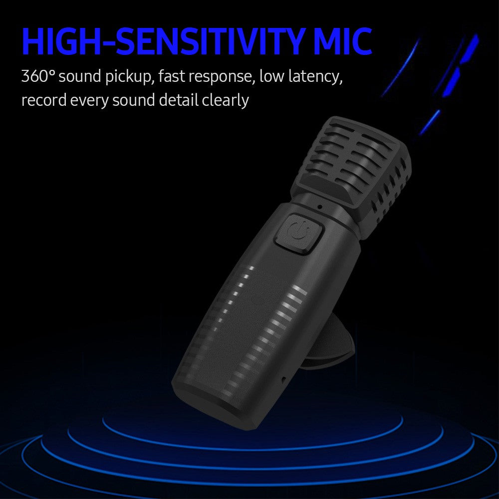 2.4G Wireless Clip-on Microphone with 48K Lossless Sound Quality Low Latency Type-C Interface for Live Streaming Vlog Shooting