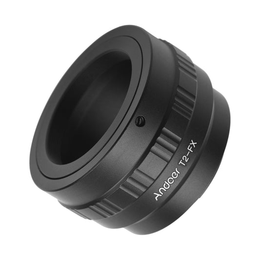 Andoer Flexible T2-FX Metal Lens Mount Adapter Ring Durable T/T2 Mount Lens Adapter Replacement for Fujifilm X-T1/X-A1/X-E2/X-M1/X-E1/X-Pro1 X-Mount Cameras