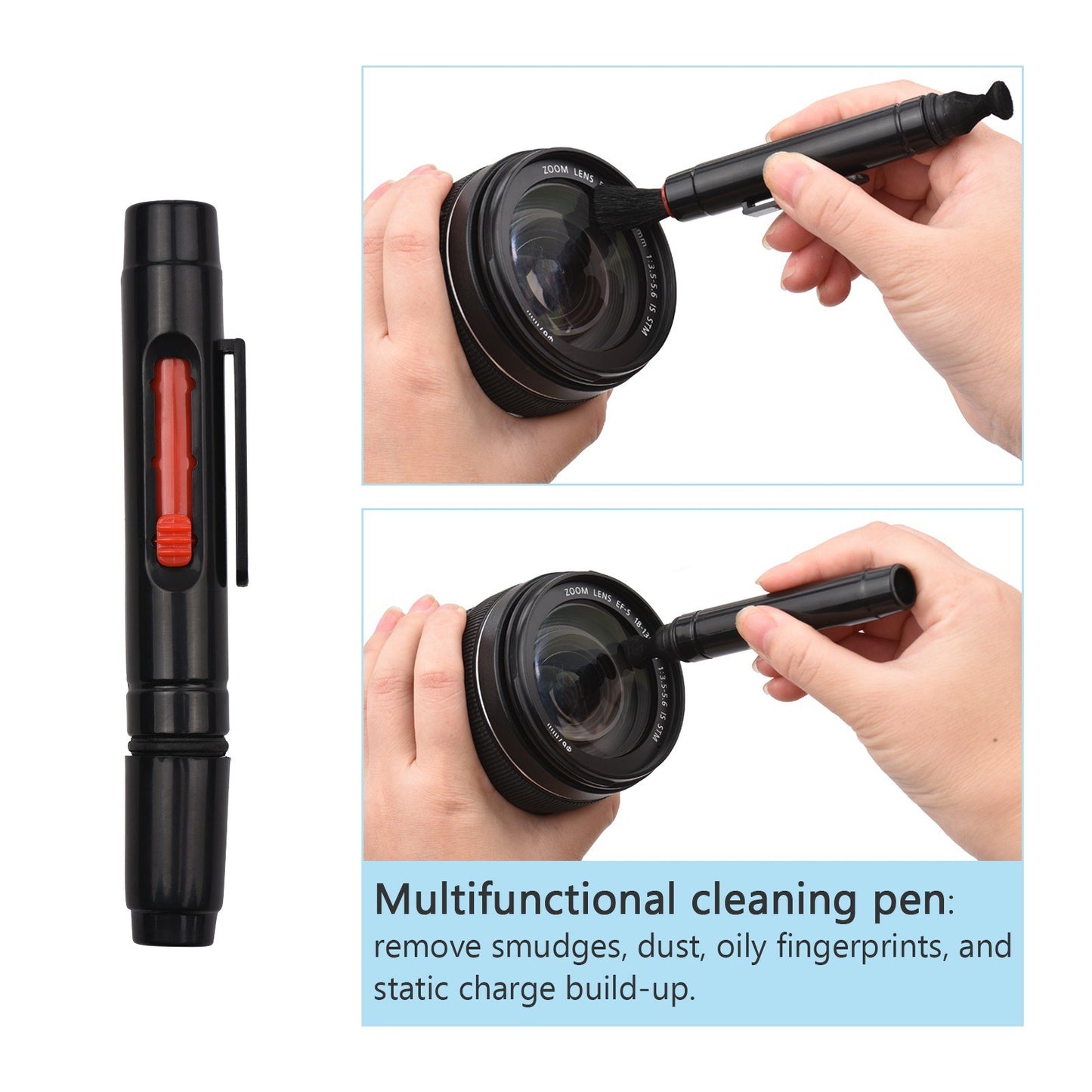 Andoer Professional Camera Cleaning Kit with Lens Dust Blower + Cleaning Pen + Brush + Microfiber Lens Cleaning Cloth for Camera Optics