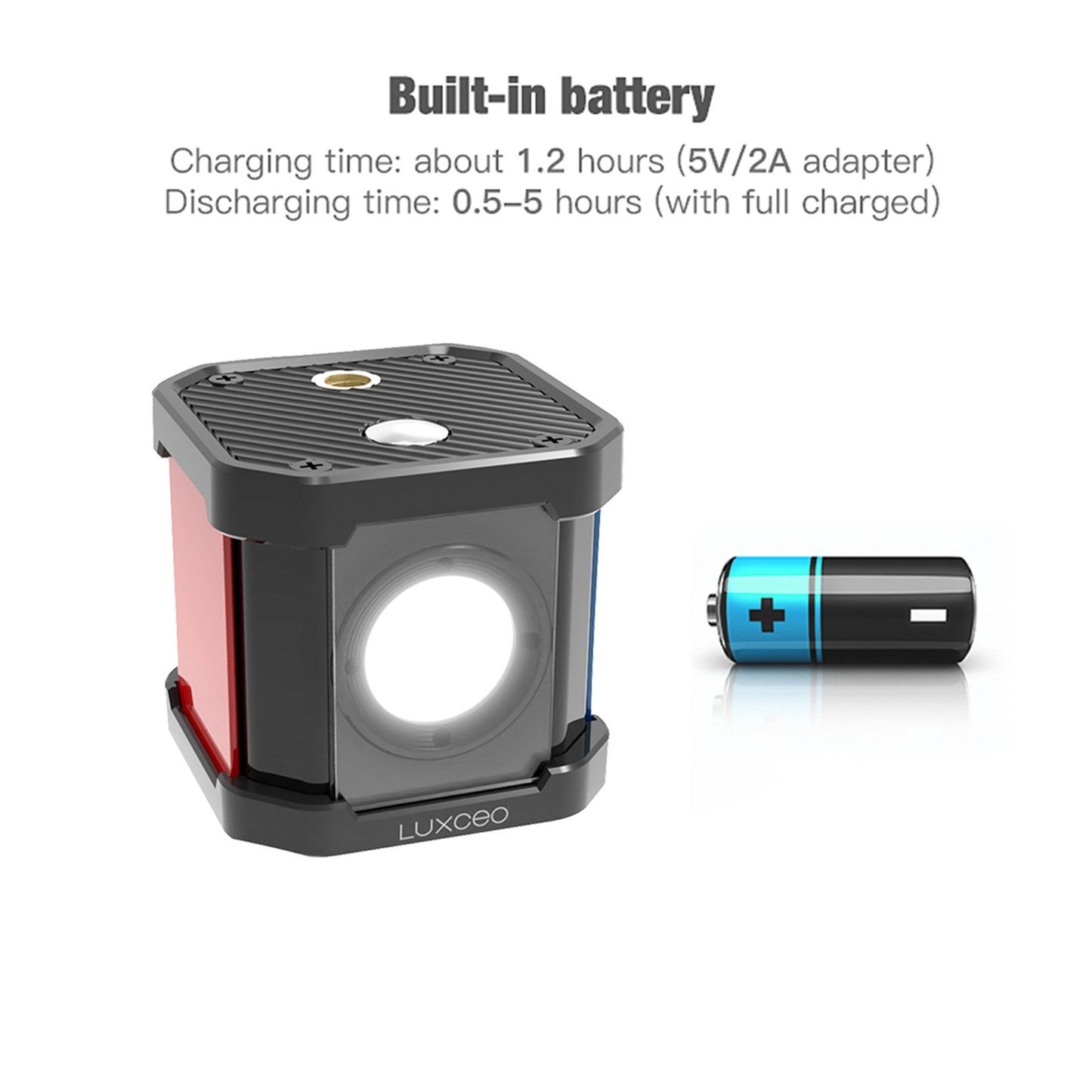 LUXCEO P4 LED Video Light for GoPro Drones Camera, Cube Waterproof IP68 Underwater 30M Camera Fill Photography Light 5750K