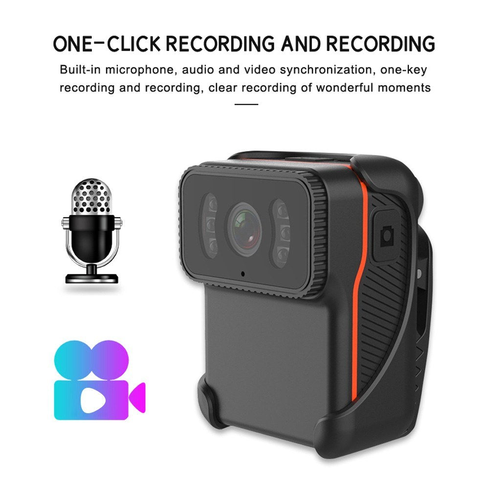 Video Action Camera 1080P WiFi Waterproof Camera Night Vision Vlogging Camera Recorder with Wide Angle Lens - Orange