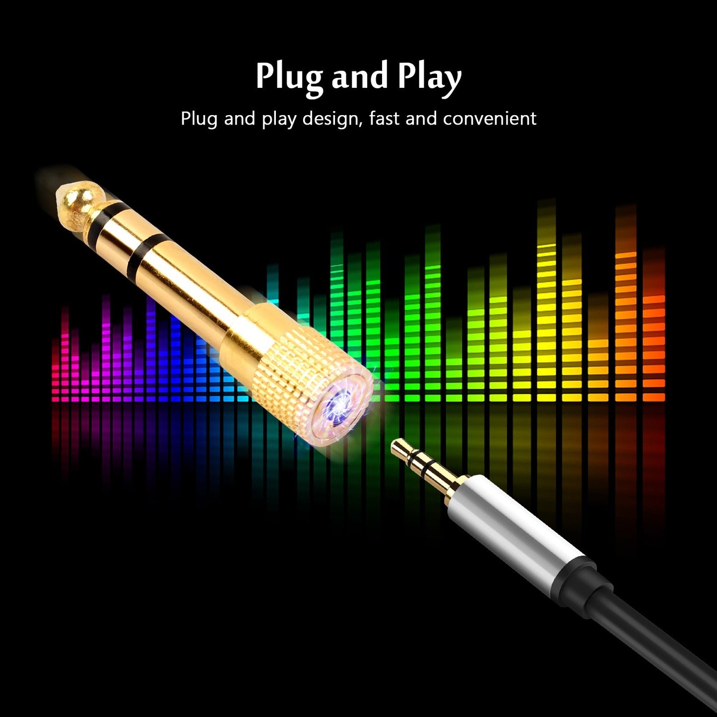 10Pcs 6.35mm 1/4inch Male to 3.5mm 1/8inch Female Stereo Headphone Audio Adapter Gold Plated Headphone Jack Plug for Amp Guitar Mixer