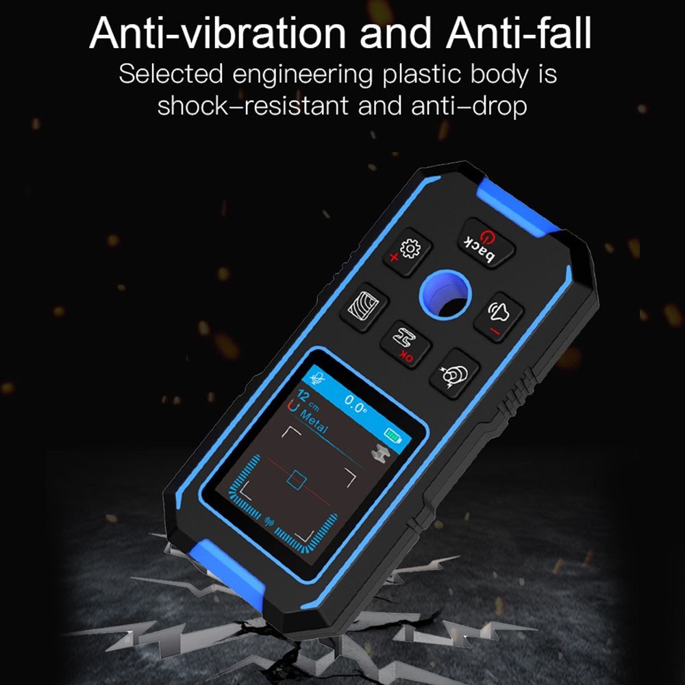 NF-518 Multifunctional Wall Detector Backlit LCD Color Display 240x320 Resolution  Voice Broadcast AC Metal Wooden Wall Detection Modes Adjustment Cable Wires Depth Measurement Device Function