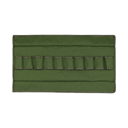 Tool Roll Bag Multi-Purpose Tool Roll Up Bag Canvas Garden Bag Organizer Bucket with 10 Pockets - Army Green