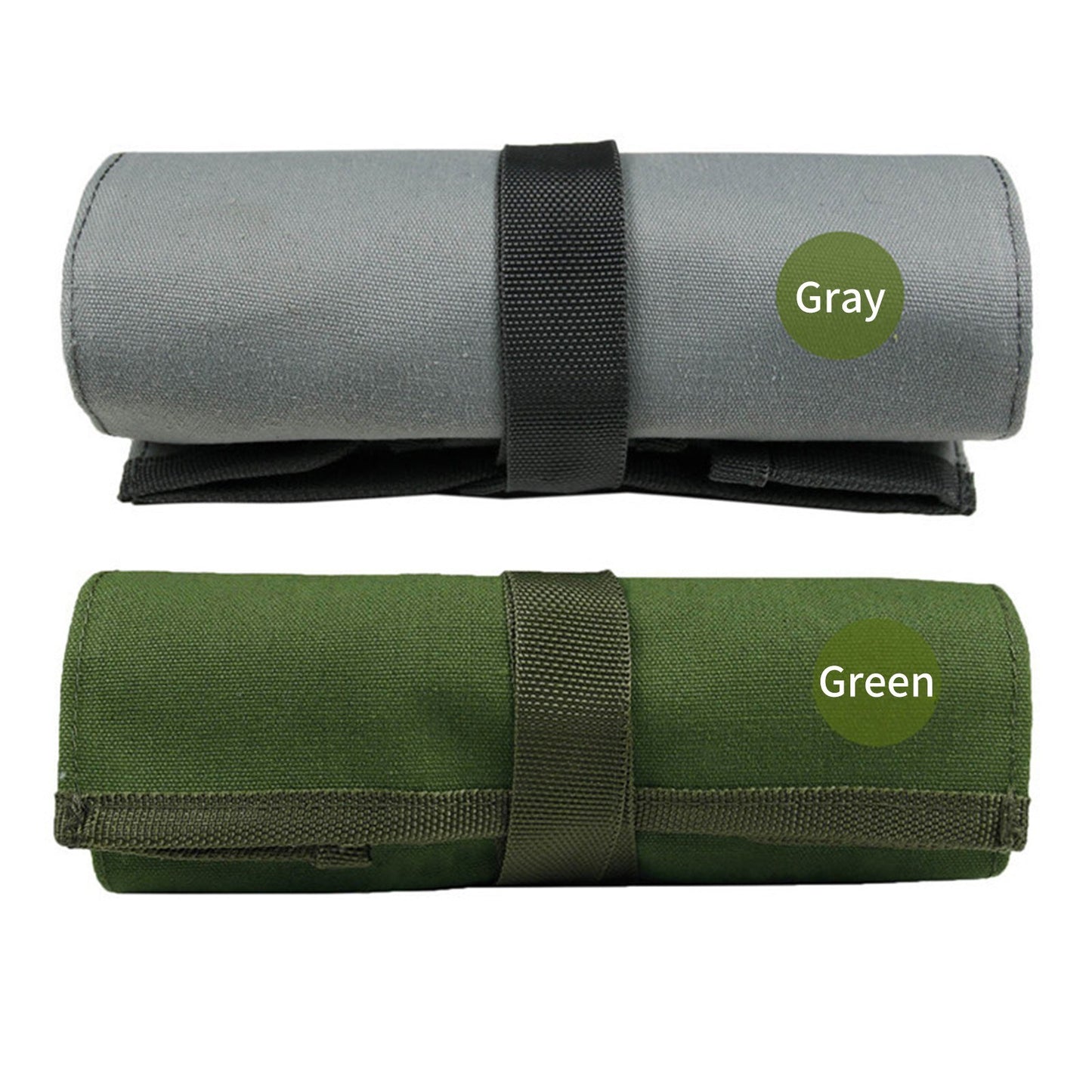 Tool Roll Bag Multi-Purpose Tool Roll Up Bag Canvas Garden Bag Organizer Bucket with 10 Pockets - Army Green