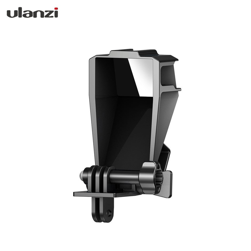 Uniqkart GP-5 Vlog Selfie Mirror Camera Flip Screen with 3 Cold Shoe Bracket Microphone Mount for GoPro 5/6/7/8