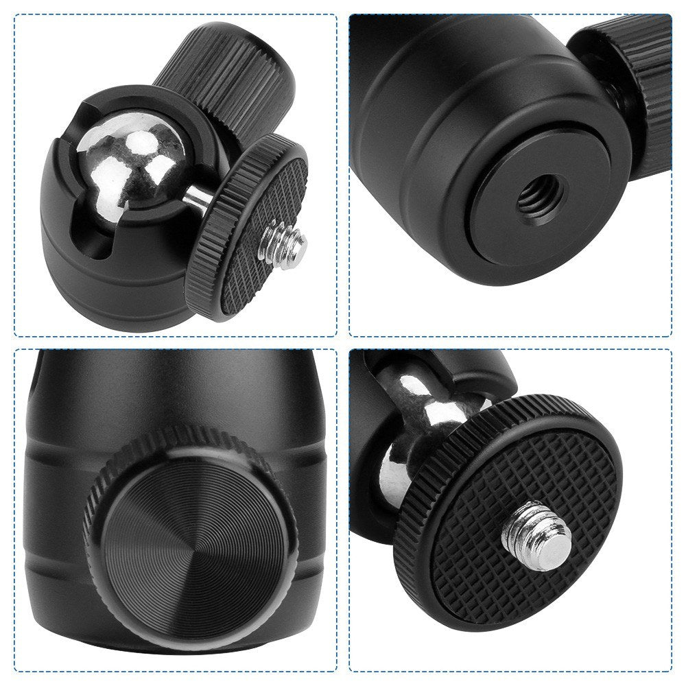 Tripod Ball Head 360-degree Rotatable Metal Tripod Mount with 1/4 Screw for Camera