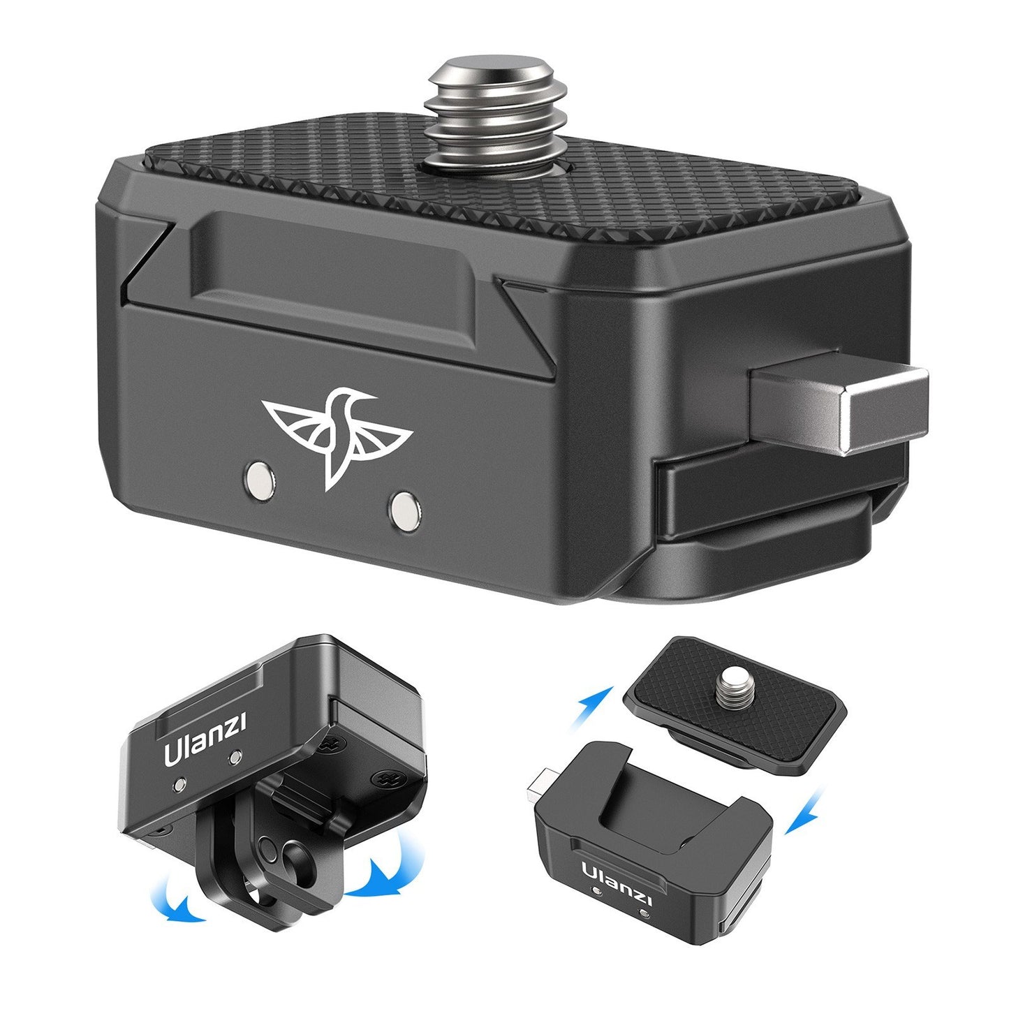Uniqkart R072 Aluminum Mount Adapter Base Magnetic Quick Release Mount Accessories with Universal 1/4-inch Interface