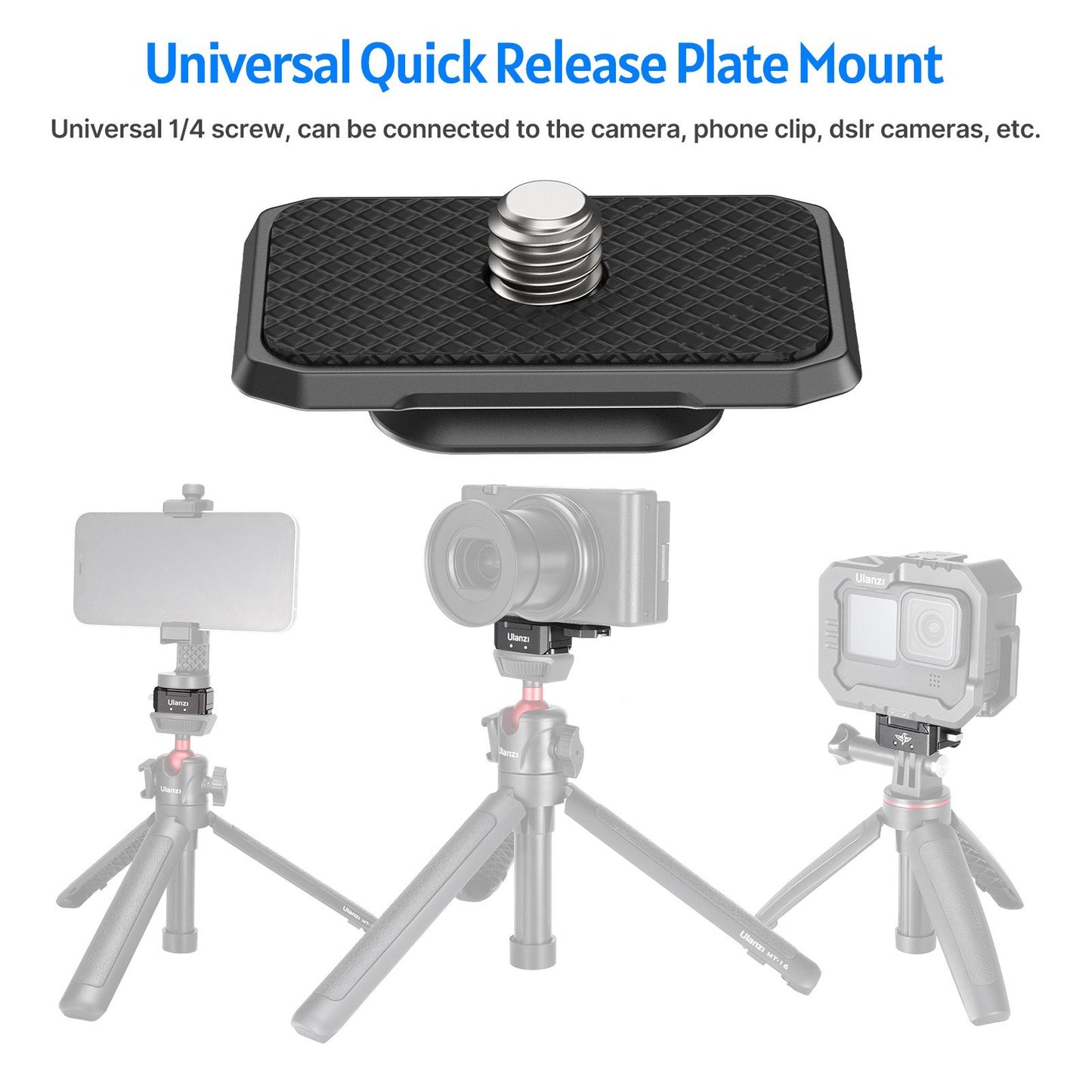 Uniqkart R072 Aluminum Mount Adapter Base Magnetic Quick Release Mount Accessories with Universal 1/4-inch Interface