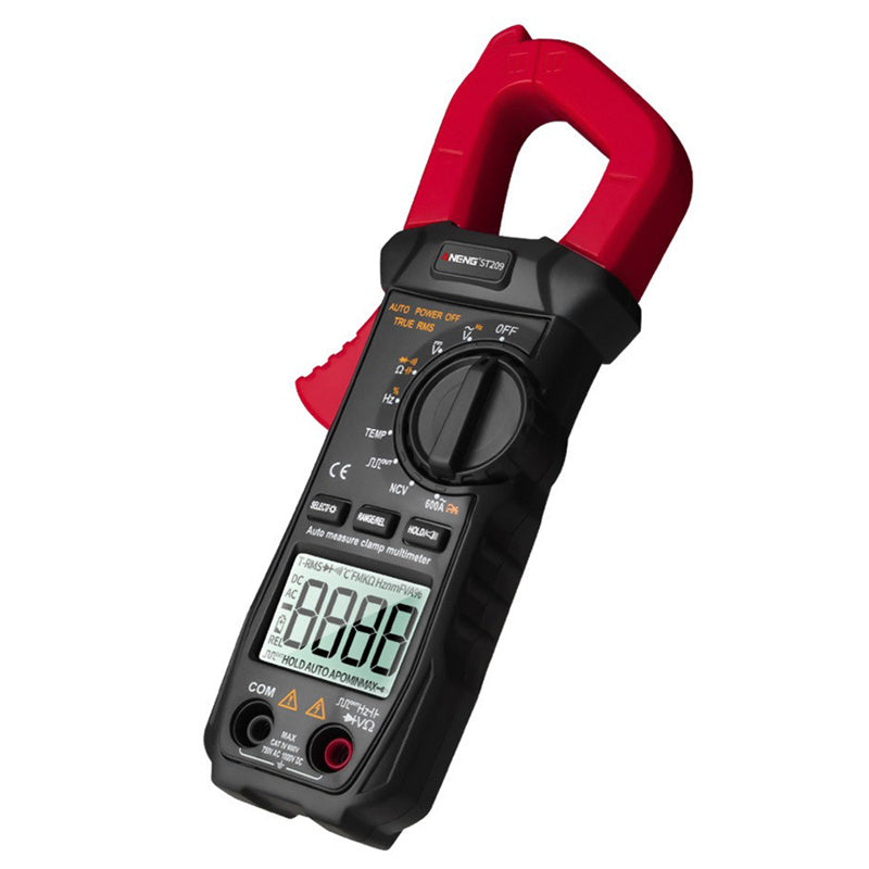 Aneng ST209 Digital Multimeter 6000 Counts True RMS Amp DC/AC Current Auto-Ranging Clamp Tester LCD Display Meters Voltmeter - Red
