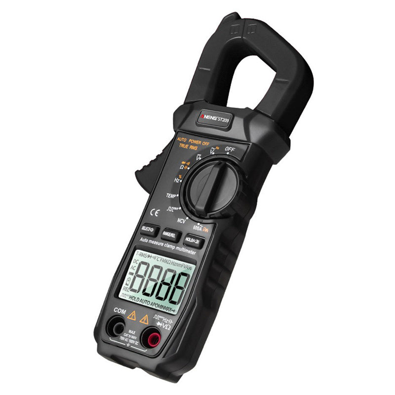 Aneng ST209 Digital Multimeter 6000 Counts True RMS Amp DC/AC Current Auto-Ranging Clamp Tester LCD Display Meters Voltmeter - Black
