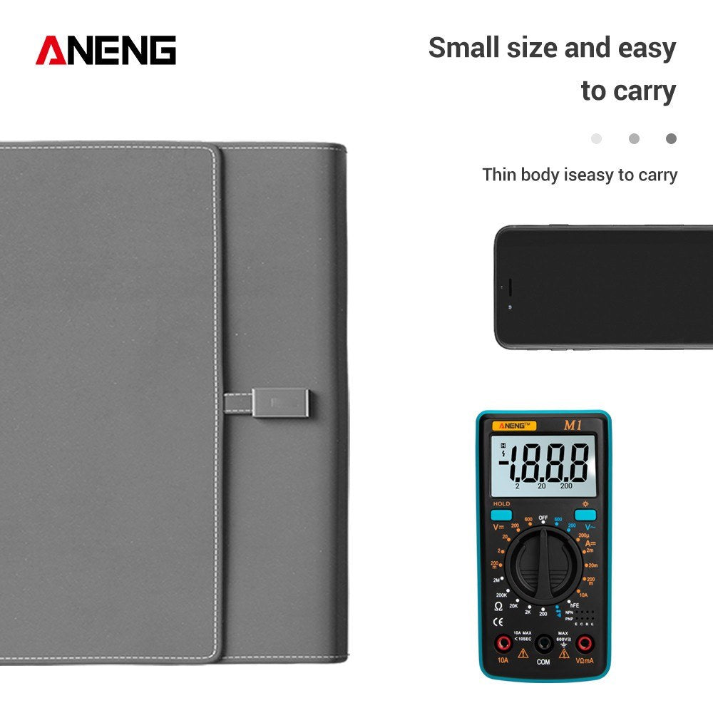 Aneng M1 Handheld Digital LCR Meter AC/DC Voltage Current Tester ResistanceTests Live Wire Continuity Overload Protection - Blue