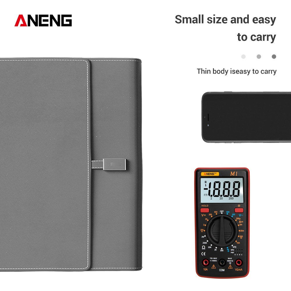 Aneng M1 Handheld Digital LCR Meter AC/DC Voltage Current Tester ResistanceTests Live Wire Continuity Overload Protection - Red