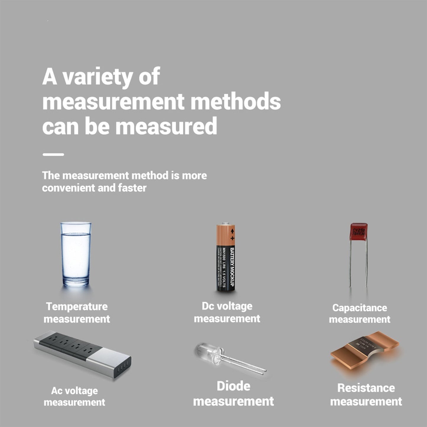 Aneng AN8002 Digital Multimeter RMS 6000 Counts Volt Meter Ohmmeter Auto-Ranging Tester AC/DC Voltage and Current, Temperature - Red