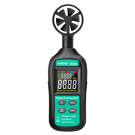 Aneng GN301 Digital Anemometer Handheld Wind Speed Meter Gauge with Thermometer Temperature Backlit