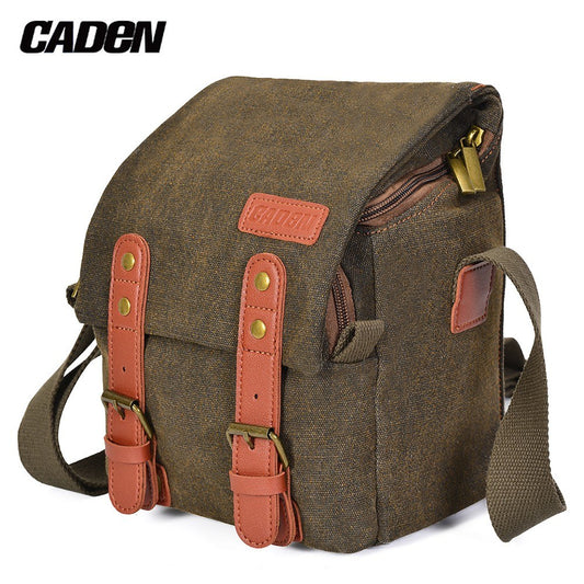 Canvas Shoulder Camera Bag Protective Case Fits 1 Camera 1 Lens for Nikon Canon Sony DSLR Mirrorless Camera and Lens