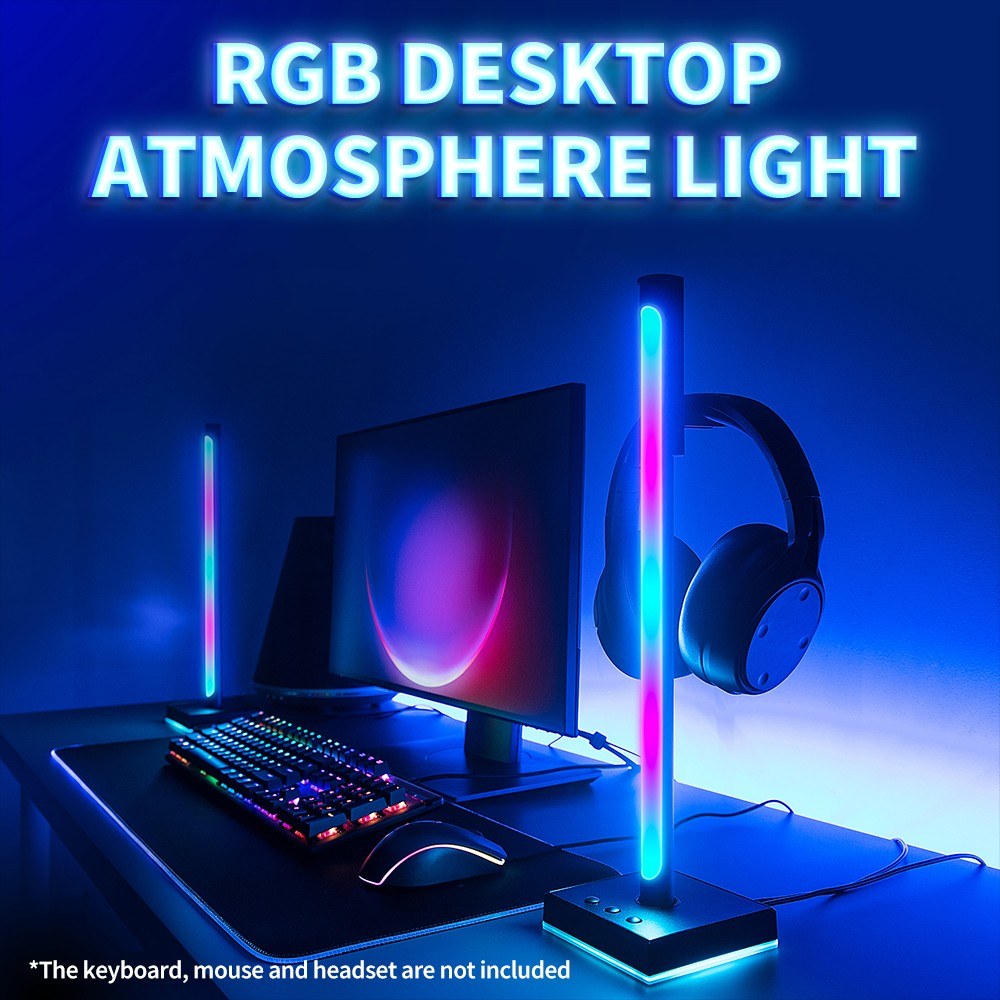 2Pcs/Set Smart RGB Desktop Lamp Pickup Atmosphere Music Rhythm Light Bar Support APP Control for Living Room Bedroom Party
