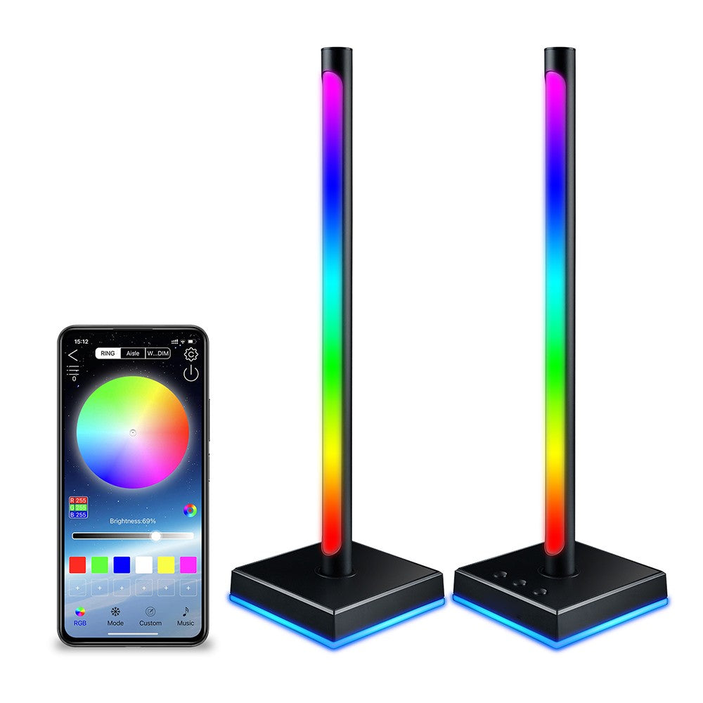 2Pcs/Set Smart RGB Desktop Lamp Pickup Atmosphere Music Rhythm Light Bar Support APP Control for Living Room Bedroom Party