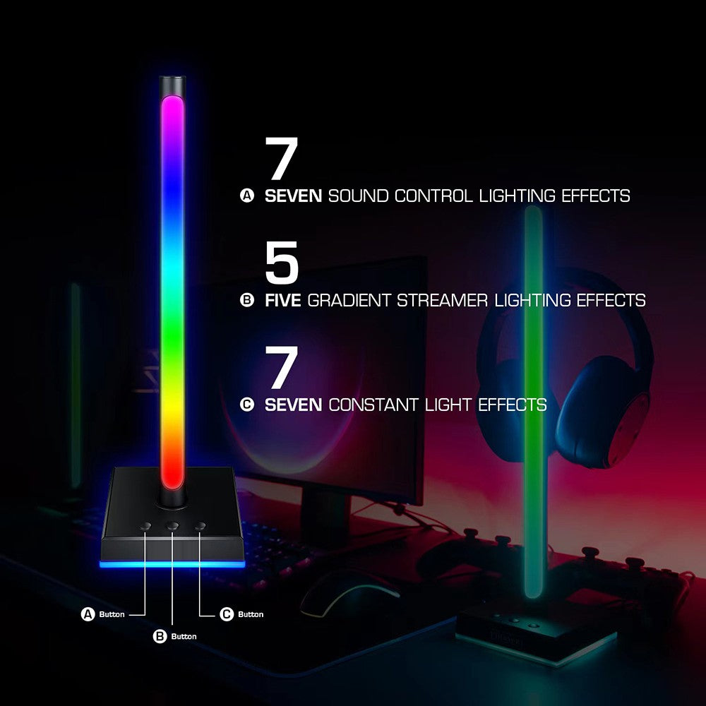 2Pcs/Set Smart RGB Desktop Lamp Pickup Atmosphere Music Rhythm Light Bar Support APP Control for Living Room Bedroom Party