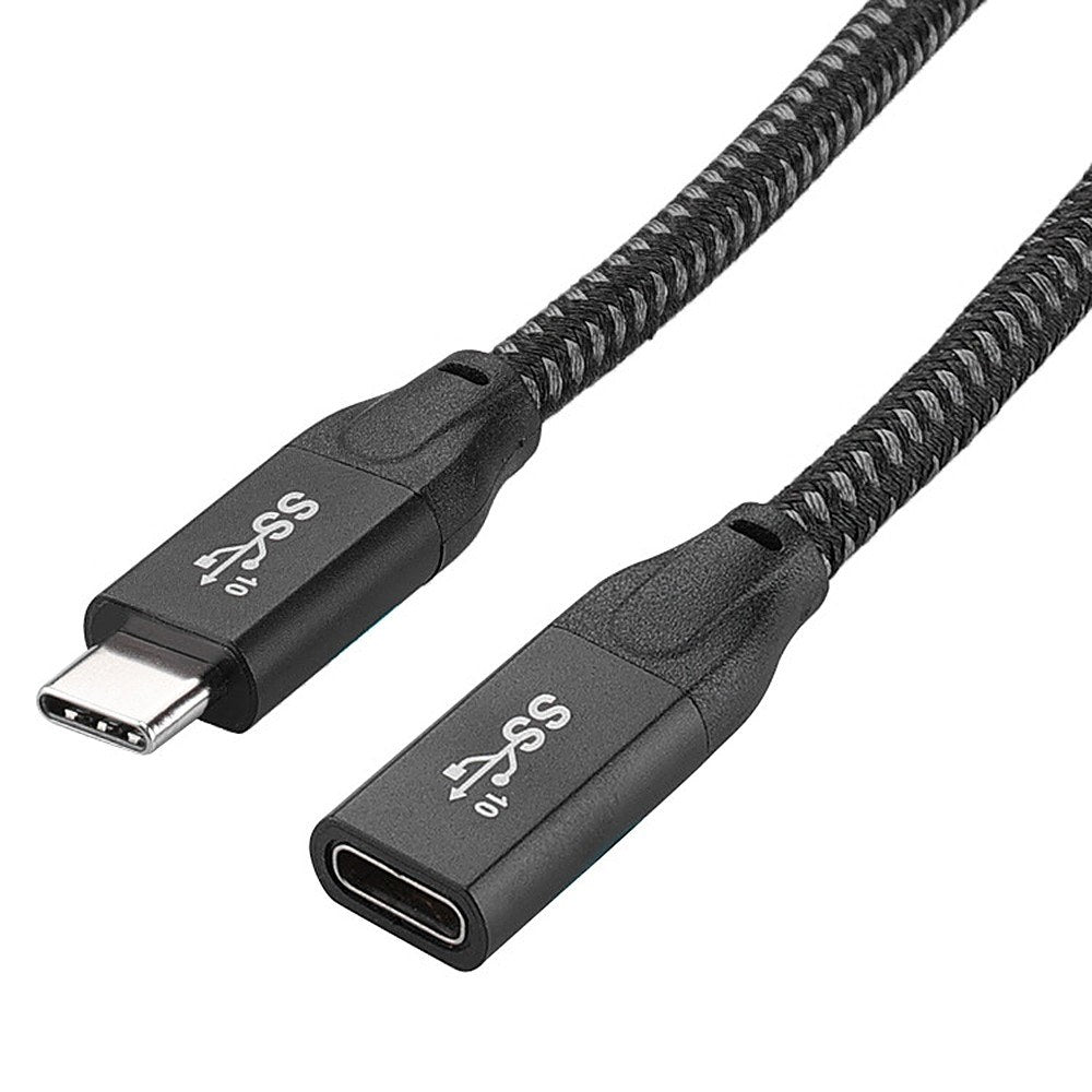 USB C Extension Cable Gen2 20Gbps Type C USB 3.1 Male to Female 100W PD Fast Charging and 4K Video Display Extender Lead for Thunderbolt 3 - Black/0.3m