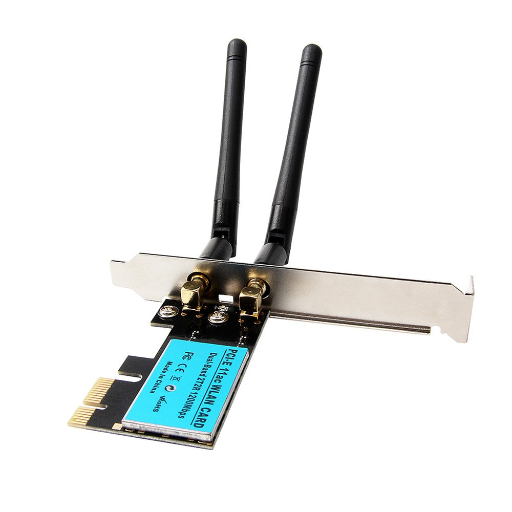 WiFi Card PCI-E Wireless AC 1200Mbps Dual Band Network Card WiFi Receiver Transmitter Network Signal Intensifier for Desktop PC Gaming - Lake Blue