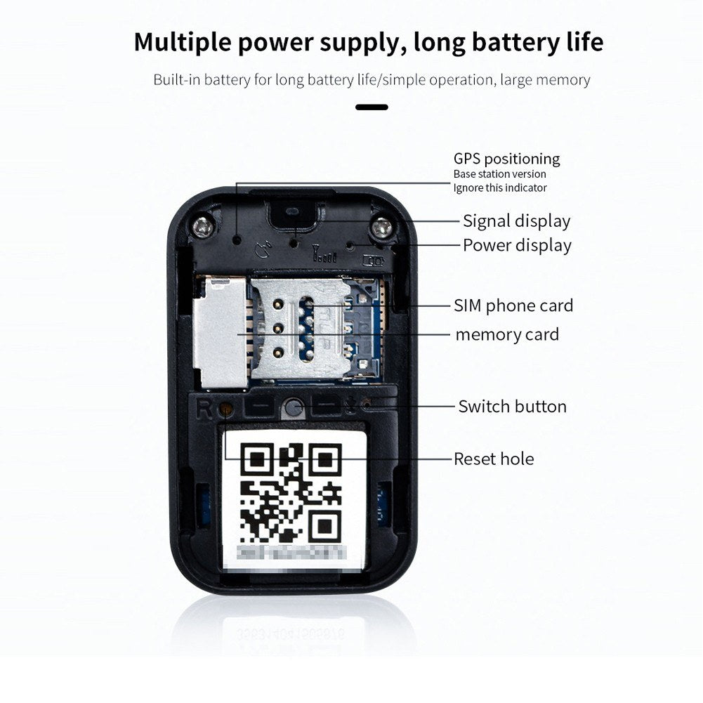 Mini Portable Locator Anti-lost Trackers for Elderly Children Pets Global Position System Multi-function Locator Support APP Remotes Monitoring Automatic Voice Callback WiFi LBS Dual Position SOS Alarm Locator