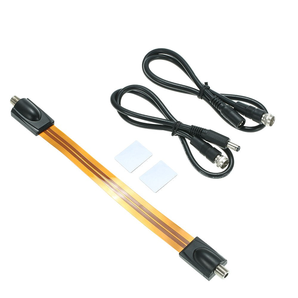 Extreme Slim Flat 0.25mm Durable Power Cable Female F Connector Fits Under Doors Windows Without Drilling 26cm Long + F Male Camera Power Input/Output Adapter Cable Extension Line