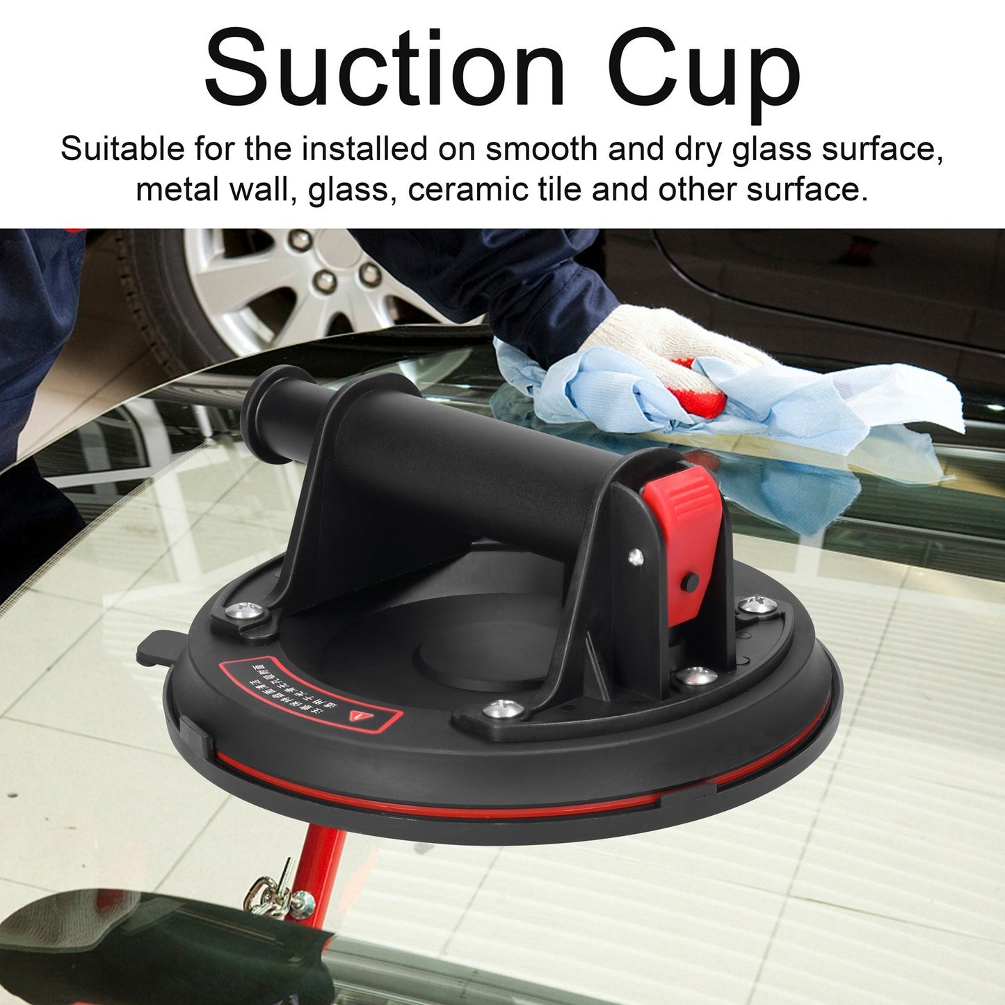 Cold-resistant and Heat-resistant 200mm Diameter Vacuum Suction Cup with Pressure Gauge 75kg High Bearing Capacity Heavy Duty Vacuum Ceramic Tile Lifter for Granite Glass Lifting Tool