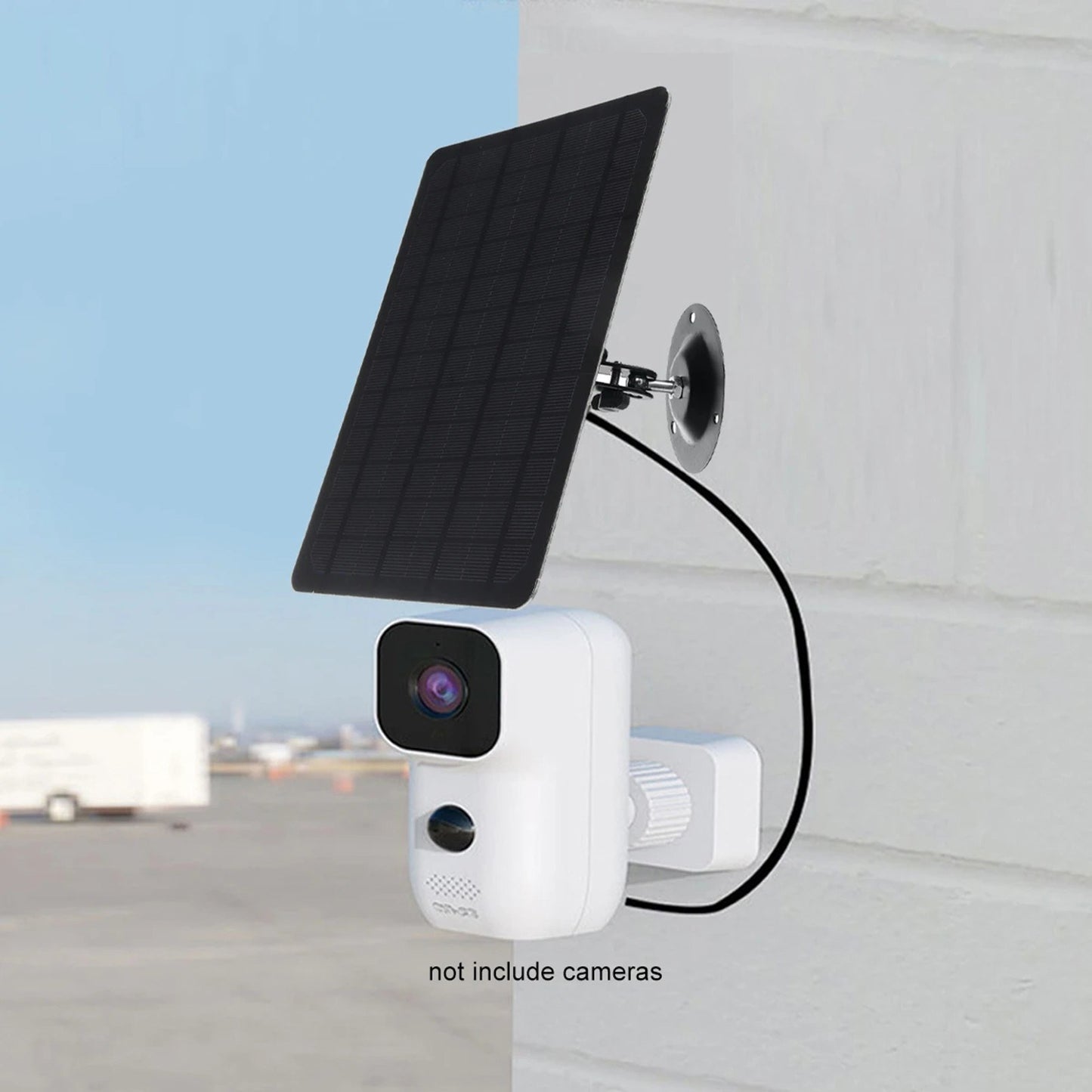 10W 5V Micro USB Solar Panel 2000mAh Energy-saving 360-degree Rotation IP67 Waterproof Wall Mounted Monocrystal Silicon Solar Plate for USB Camera