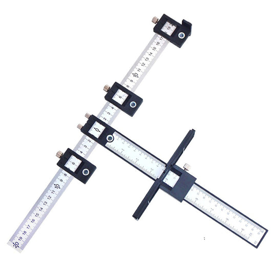 Stainless Lightweight Durable Adjustable Punch Locator Cabinet Hardware Jig Drilling Positioning Anchor Guide Woodworking Tool for Door Furniture Handle Hole - Black/Type 1