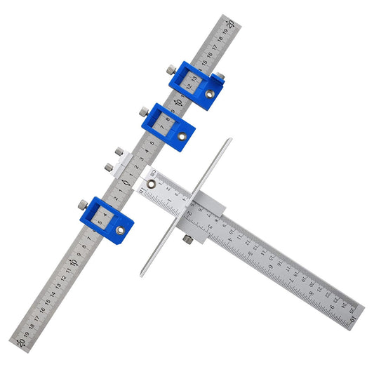 Stainless Lightweight Durable Adjustable Punch Locator Cabinet Hardware Jig Drilling Positioning Anchor Guide Woodworking Tool for Door Furniture Handle Hole - Blue/Type 3
