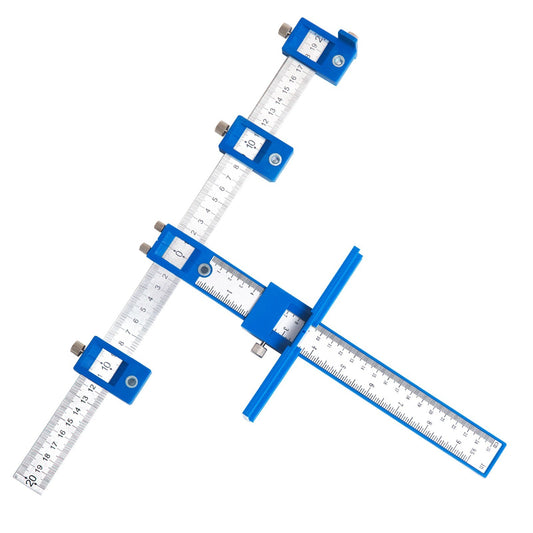 Stainless Lightweight Durable Adjustable Punch Locator Cabinet Hardware Jig Drilling Positioning Anchor Guide Woodworking Tool for Door Furniture Handle Hole - Blue/Type 1